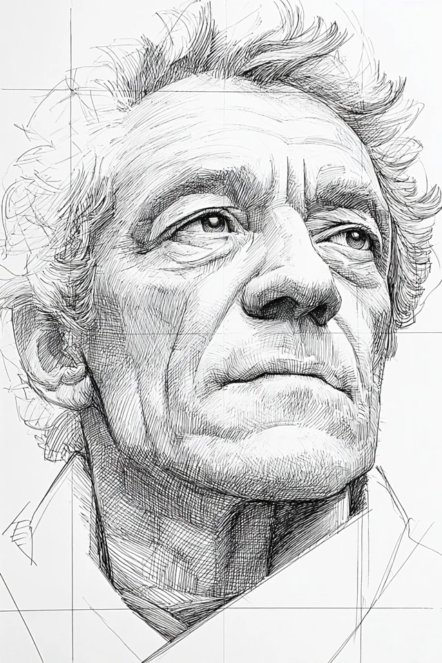 Etched Wisdom Portrait - Image 1