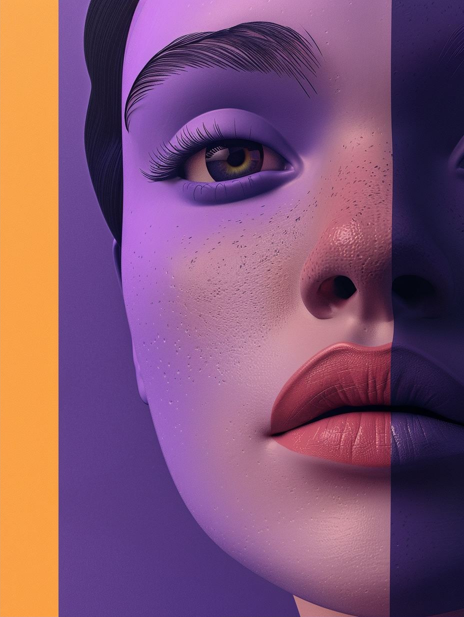 Surreal Violet Portrait Collage - Image 2