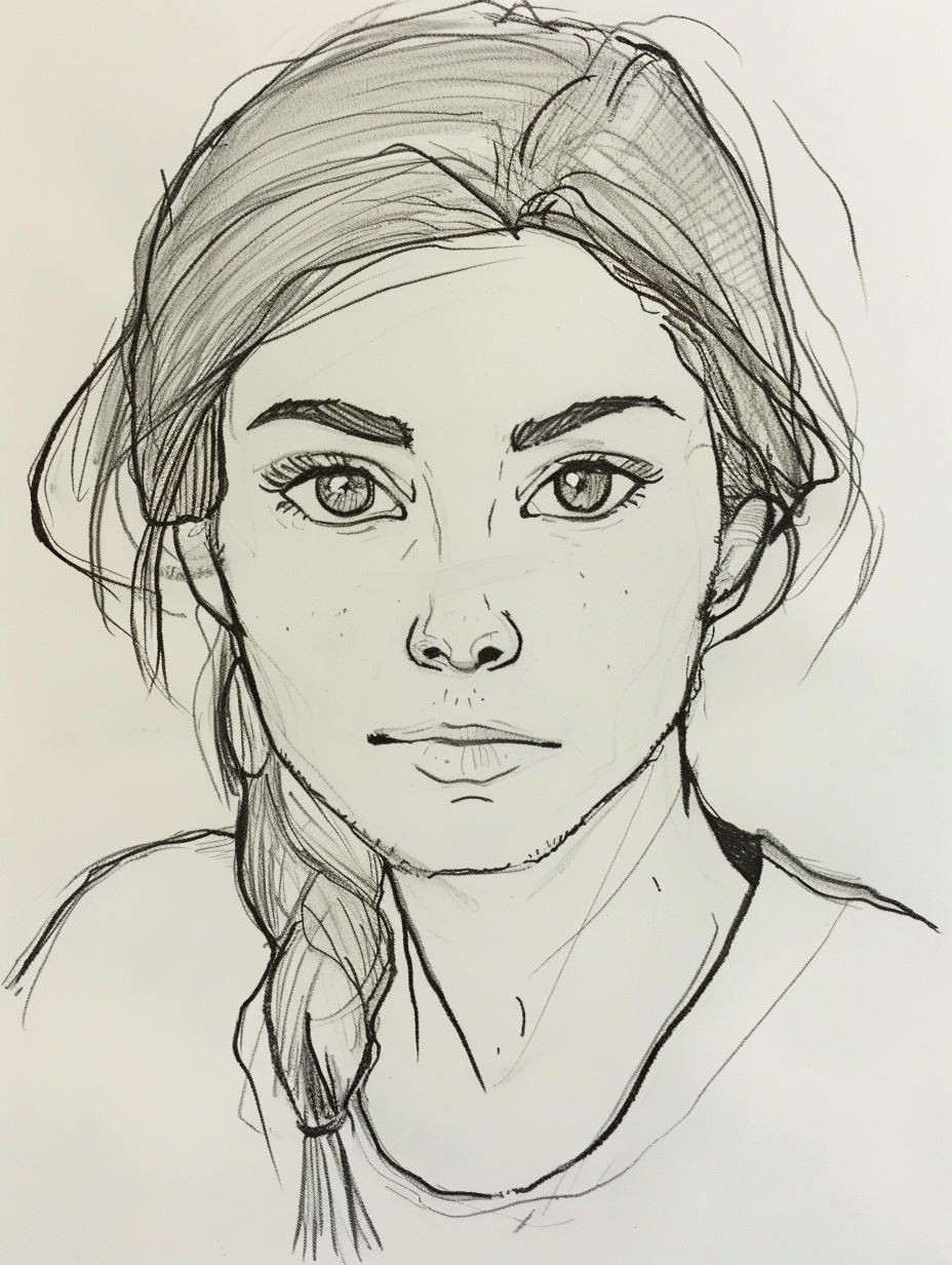 Elegant Pencil Portrait Study Sketches - Image 4