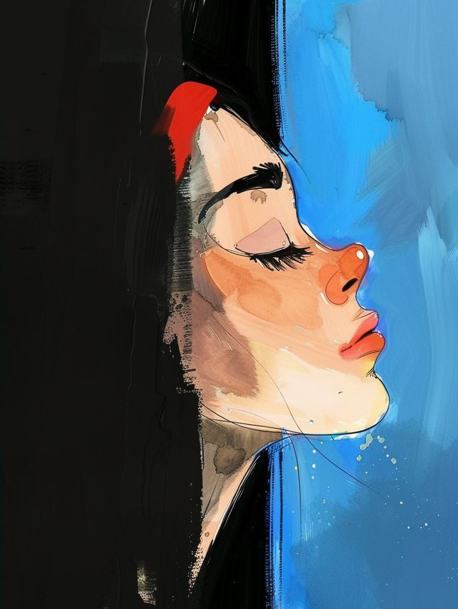 Azure Gazes: A Digital Portrait Study - Image 2