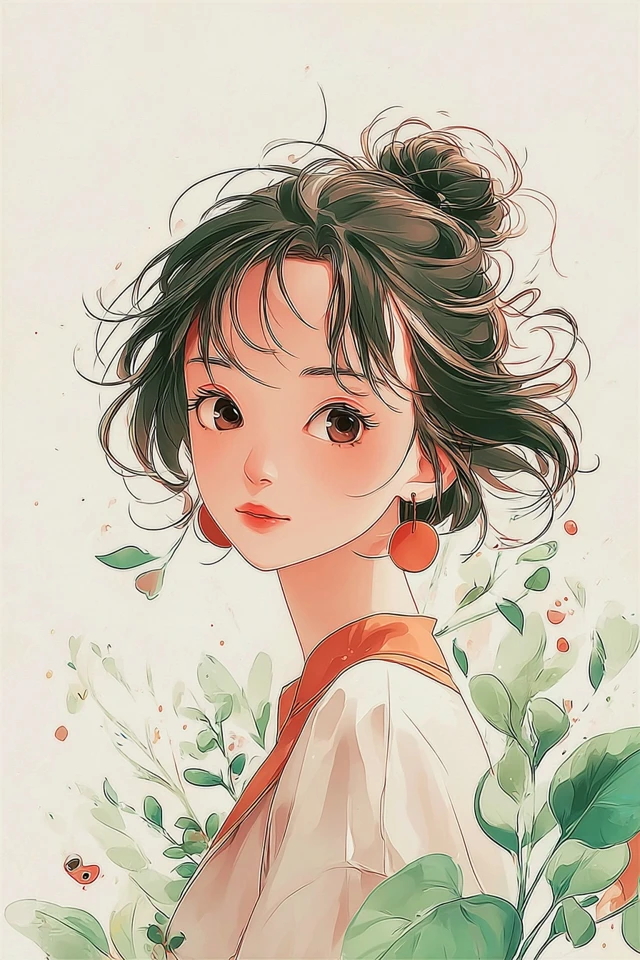 Serene Botanical Muse