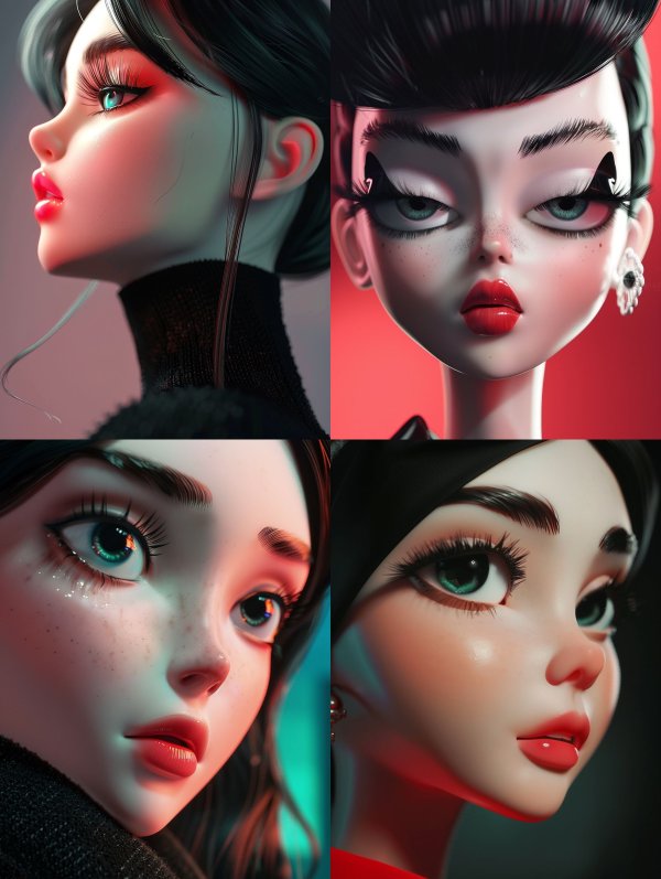 Digital Dolls: A Study in Stylized Beauty