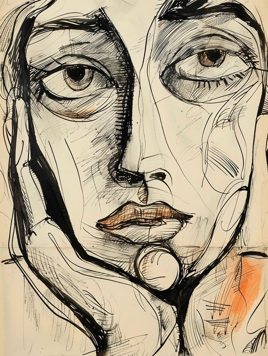 Abstract Ink Portrait Study - Image 2