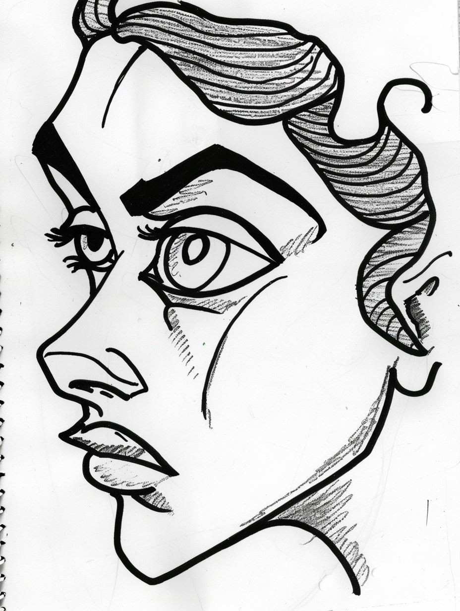 Bold Ink Portrait Study - Image 1