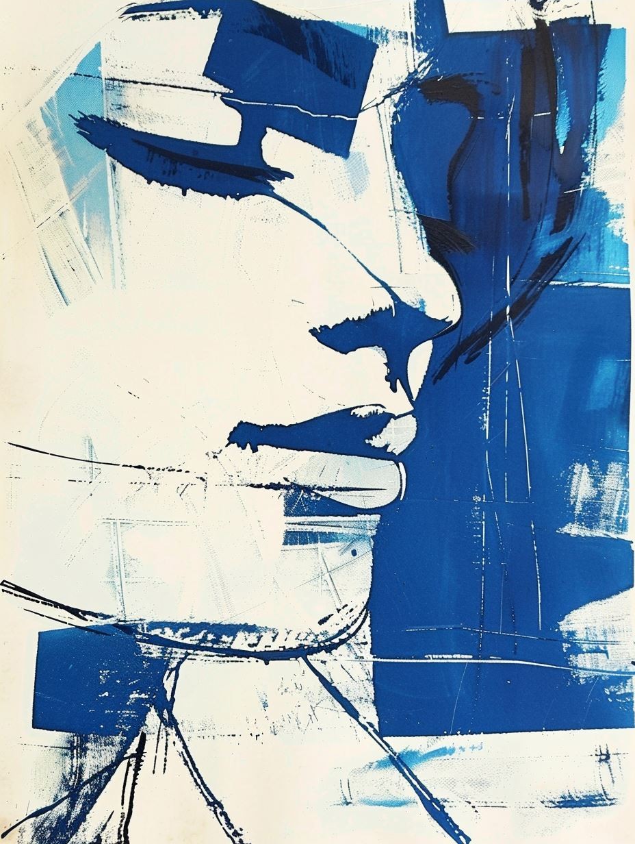Abstract Cobalt Portrait Study - Image 4