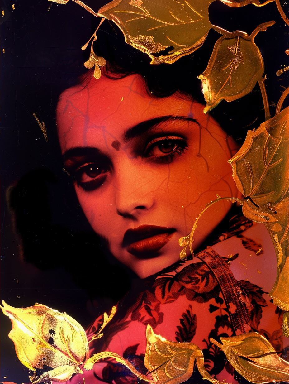 Gilded Ethereal Portrait in Gold - Image 2