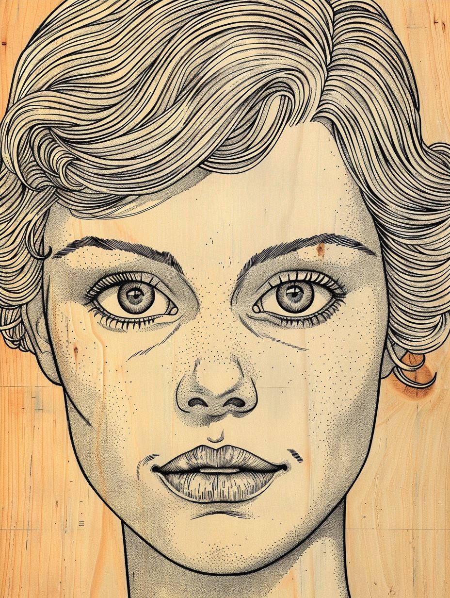 Stippled Ink Portrait Study - Image 4