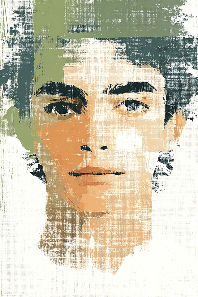 Textured Canvas Portrait - Image 1