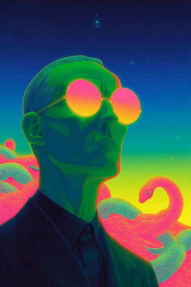 Neon Dreams Surrealist Collage - Image 1