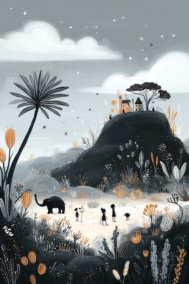 Whimsical Dreams in Monochrome - Image 2