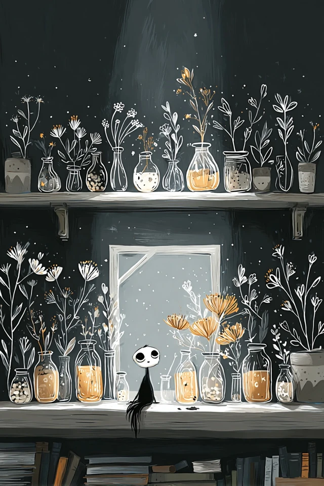 Whimsical Dreams in Monochrome - Image 3