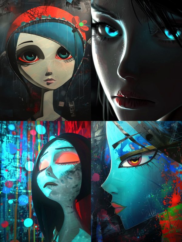 Ethereal Neon Digital Portraits