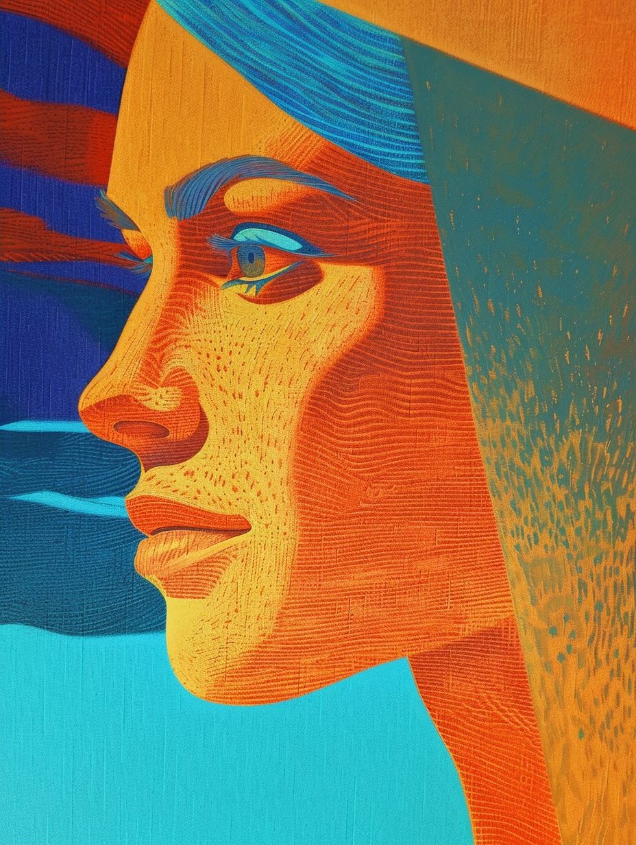 Vibrant Fragmented Portrait Study - Image 2