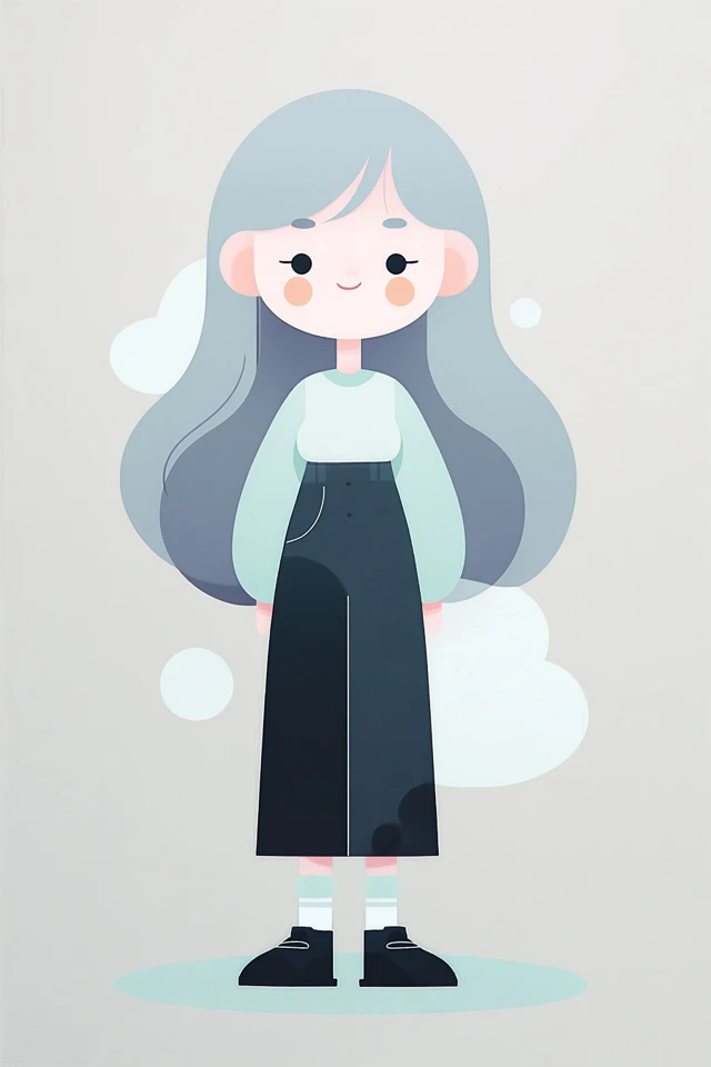 Serene Moments in Pastel Blue - Image 1