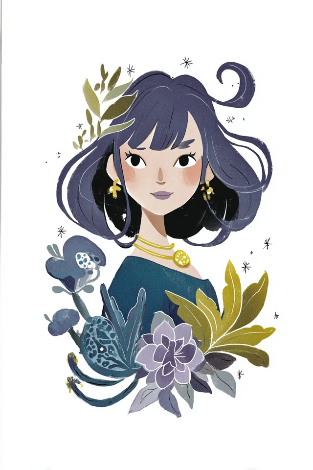 Mystic Flora Portrait - Image 1