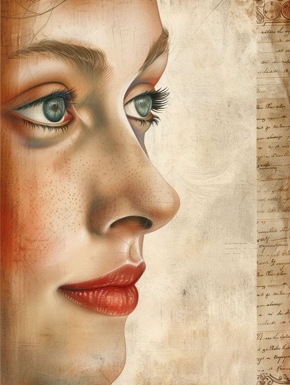 Vintage Parchment Portrait Study - Image 4