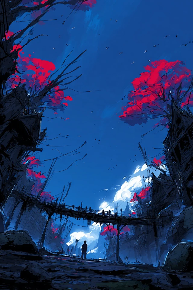 Crimson Shadows and Azure Dreams - Image 2