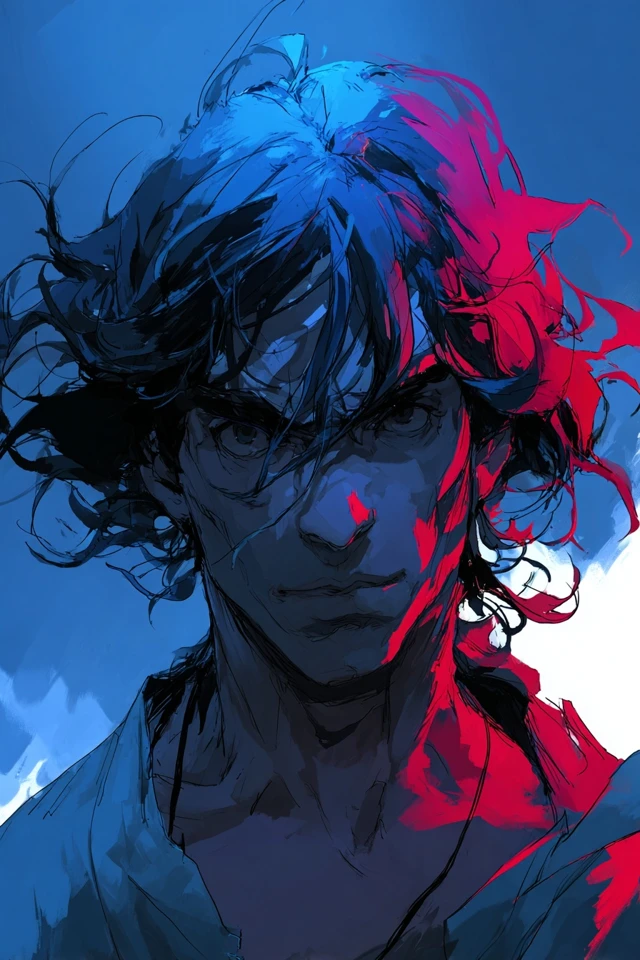 Crimson Shadows and Azure Dreams - Image 1