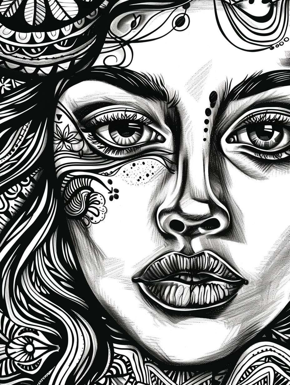 Intricate Monochrome Ethereal Portrait - Image 2