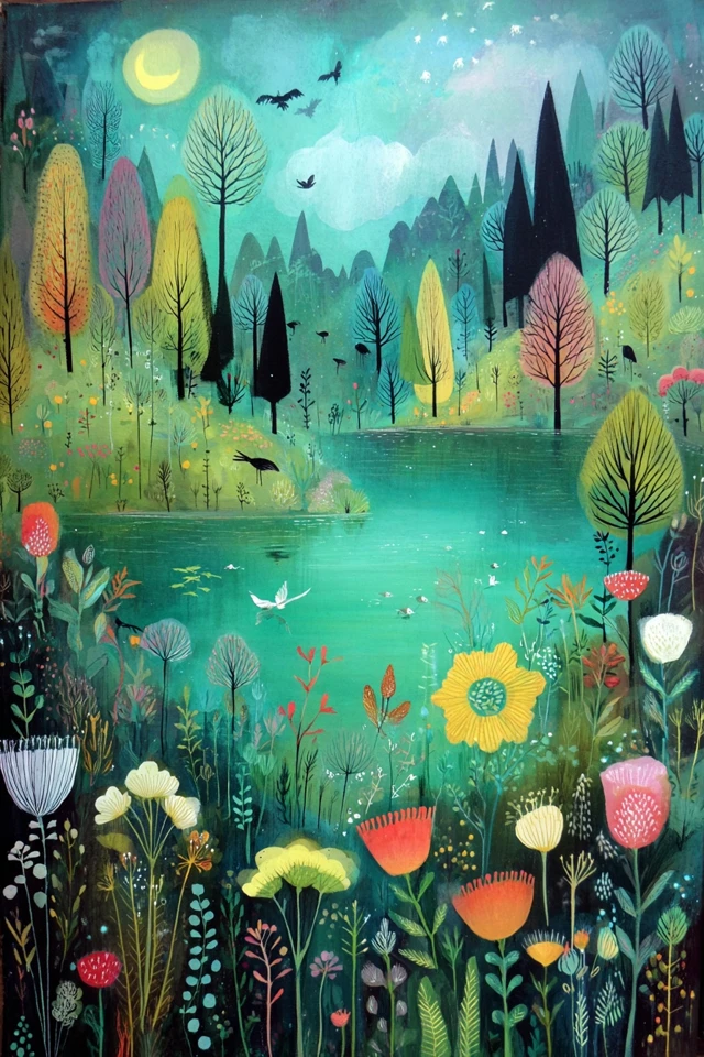Whimsical Garden Dreams Art Collection - Image 2