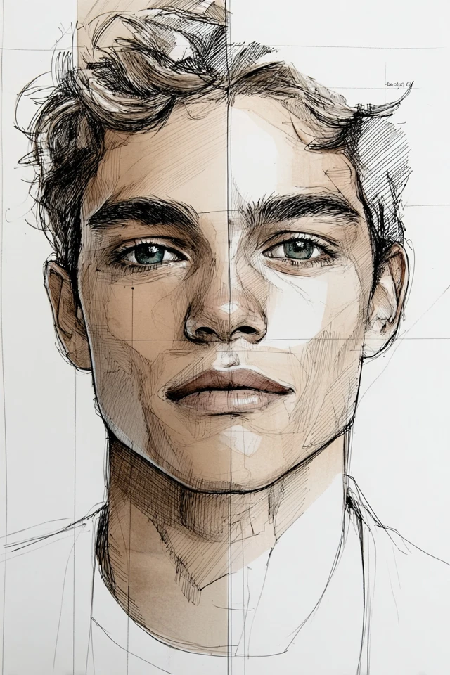 Architectural Portrait Sketch - Image 1
