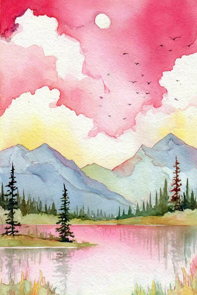 Blossoms and Brews Watercolor Collage - Image 2