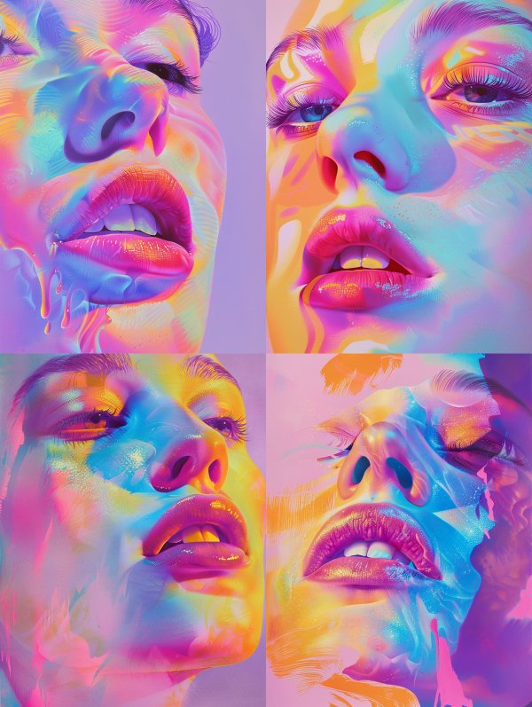 Prismatic Visions of Neon Beauty
