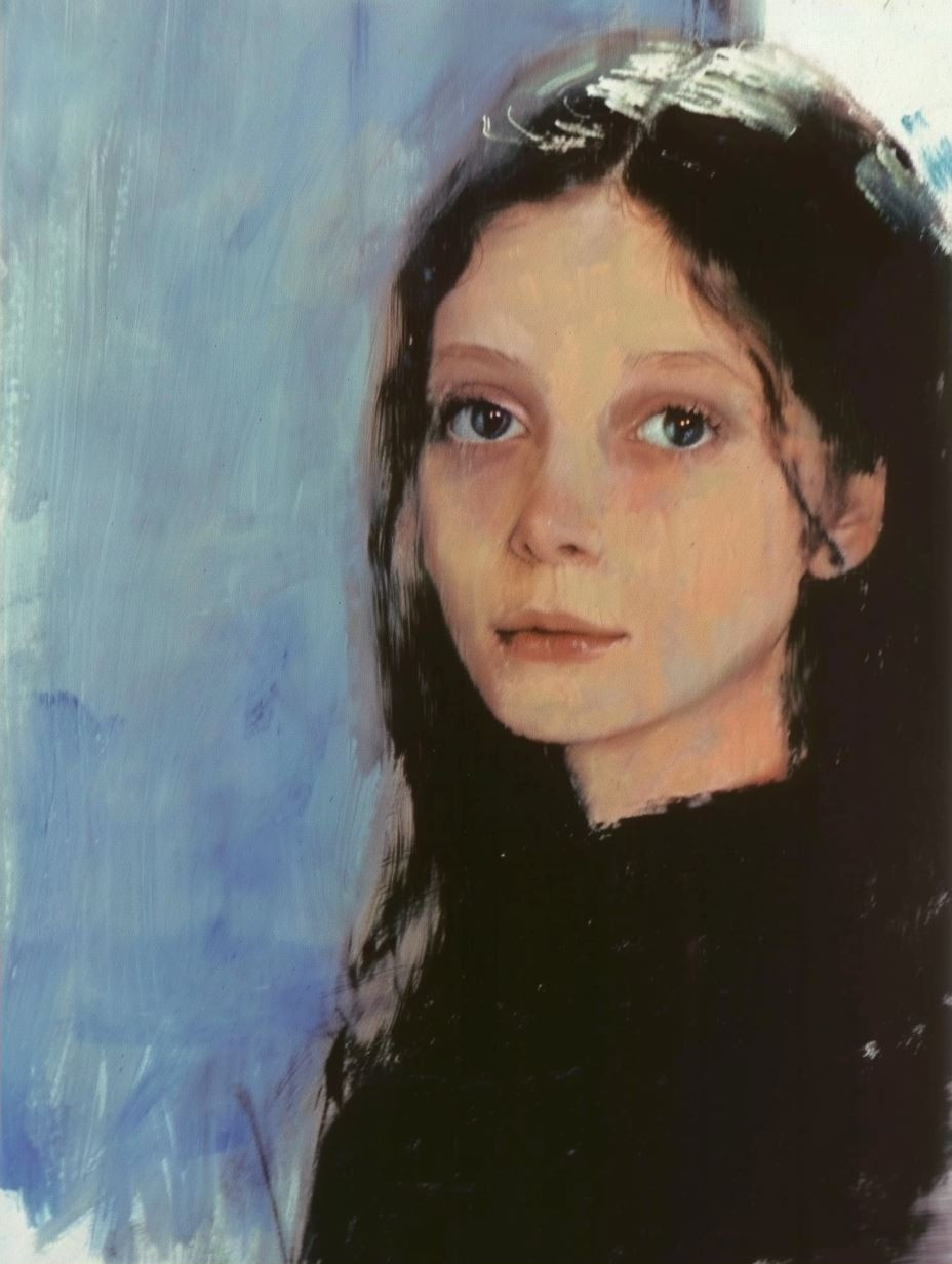 Azure Melancholy Portrait - Image 2
