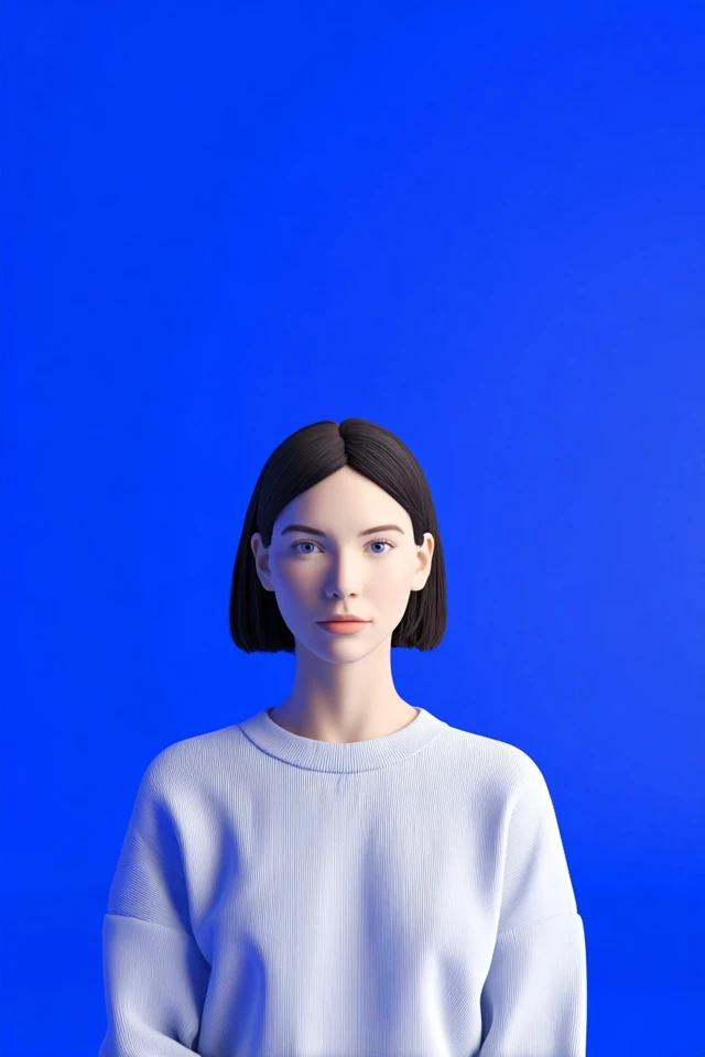 Azure Minimalist Muse - Image 1