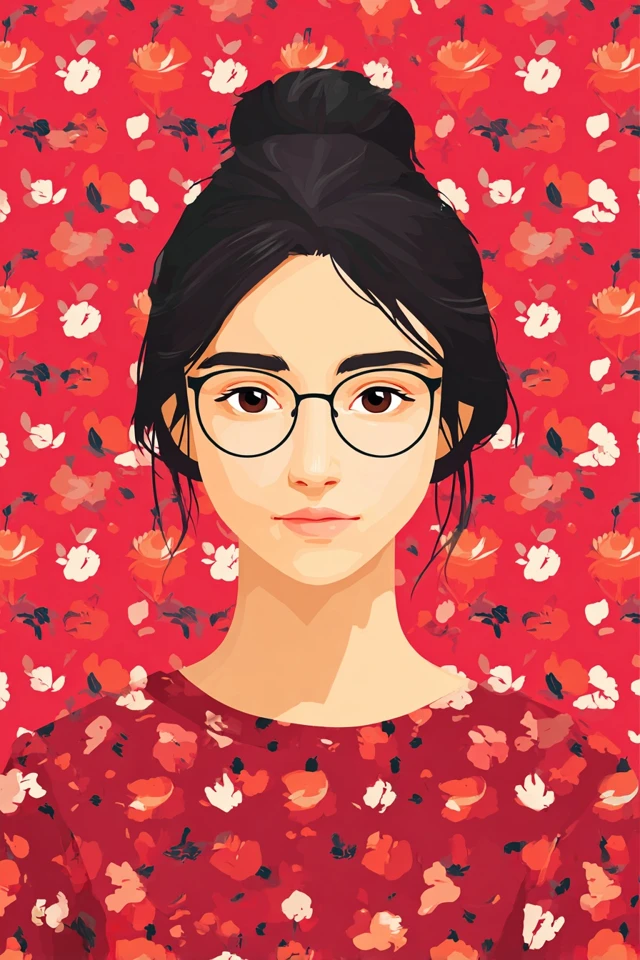 Floral Harmony Portrait - Image 1