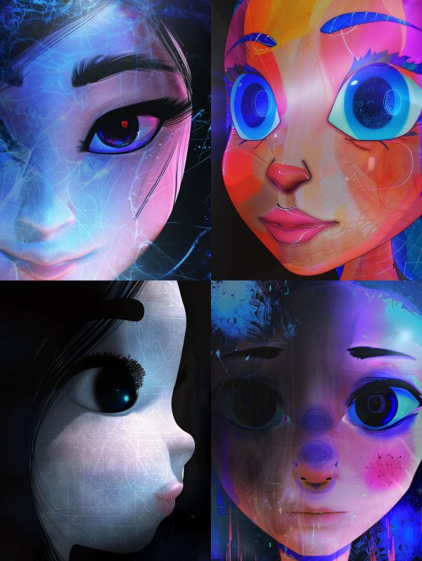 Neon Ethereal Digital Portrait