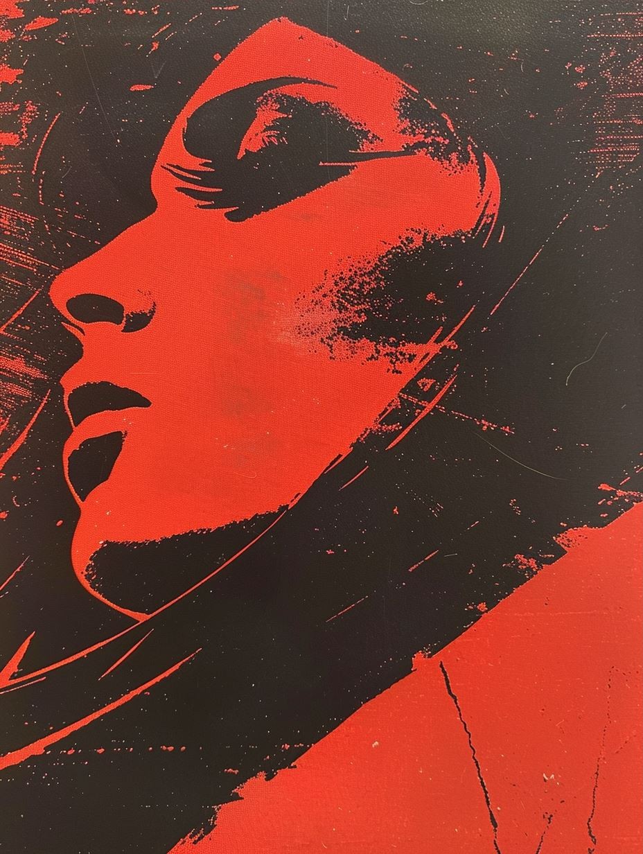 Crimson Noir Silhouette Portrait - Image 3