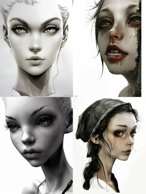 Ethereal Gazes: Digital Portrait Studies