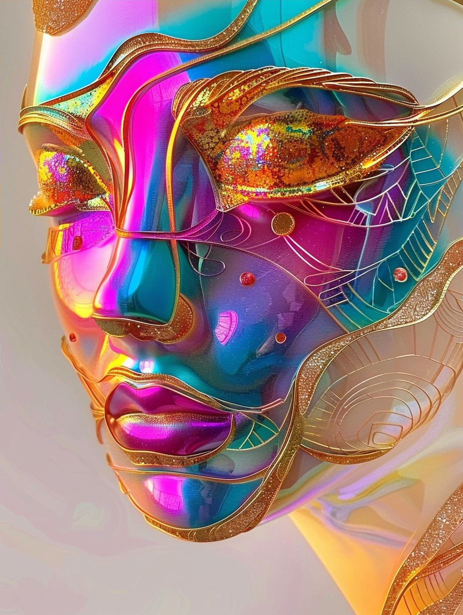 Ethereal Gilded Prism Portrait - Image 4