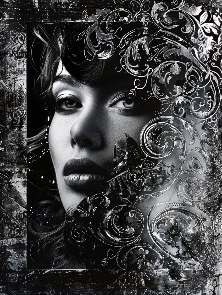 Ethereal Shadows of Floral Noir - Image 1