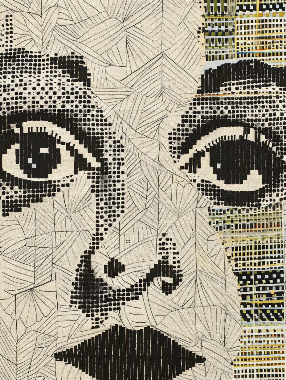 Woven Visions: Geometric Portraiture - Image 1