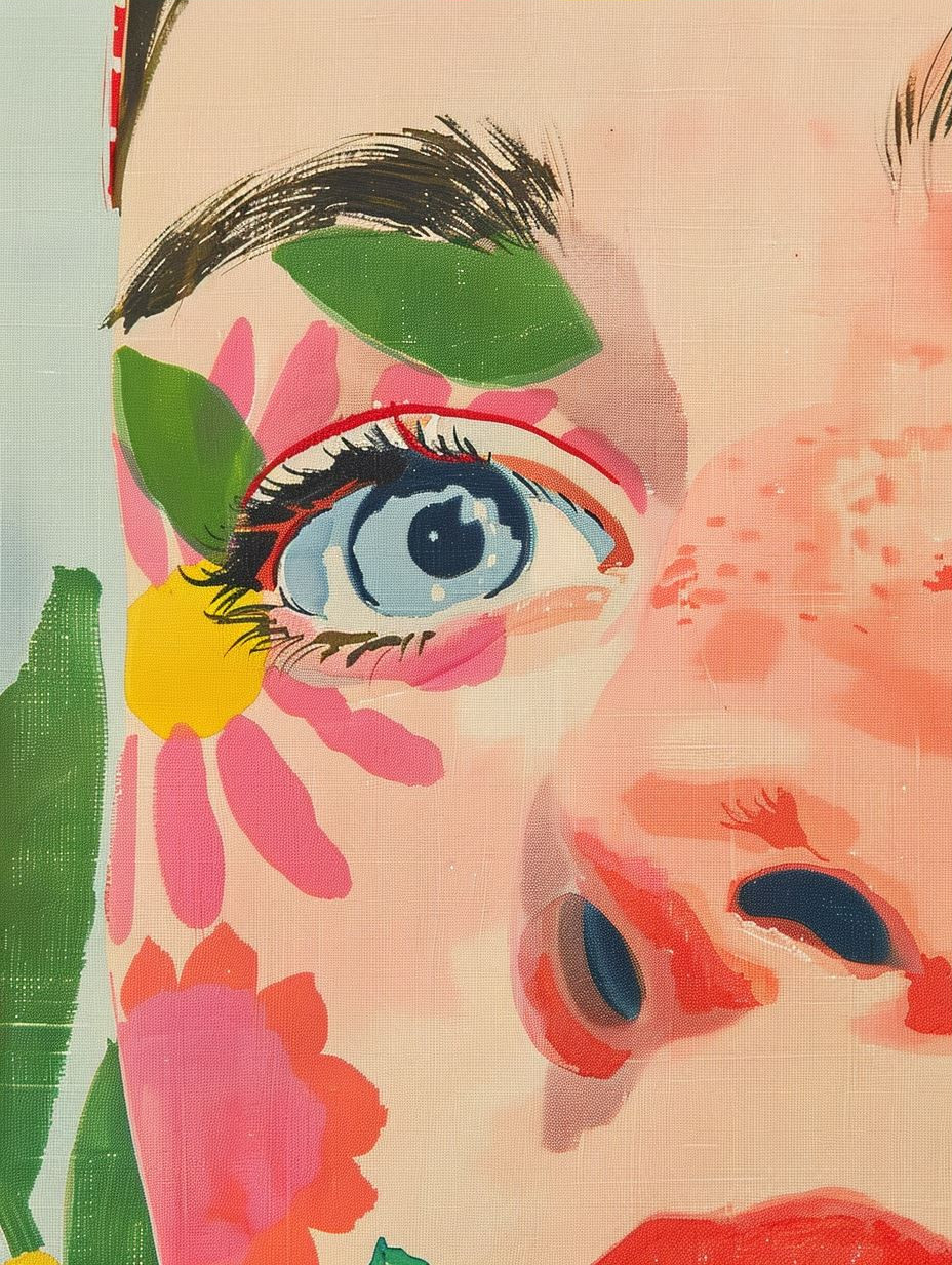 Abstract Floral Portrait Collage - Image 3