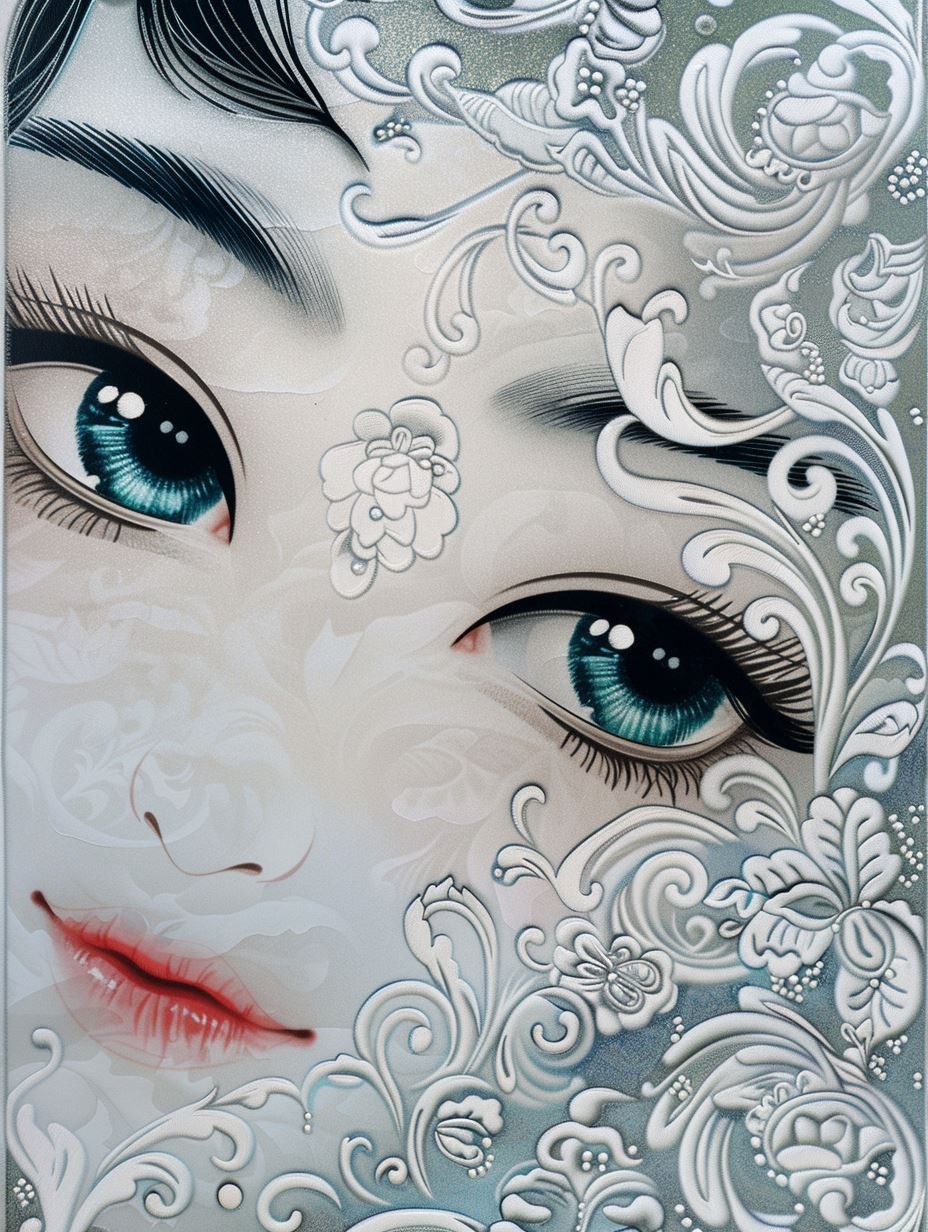 Ethereal Silver Filigree Portrait - Image 2