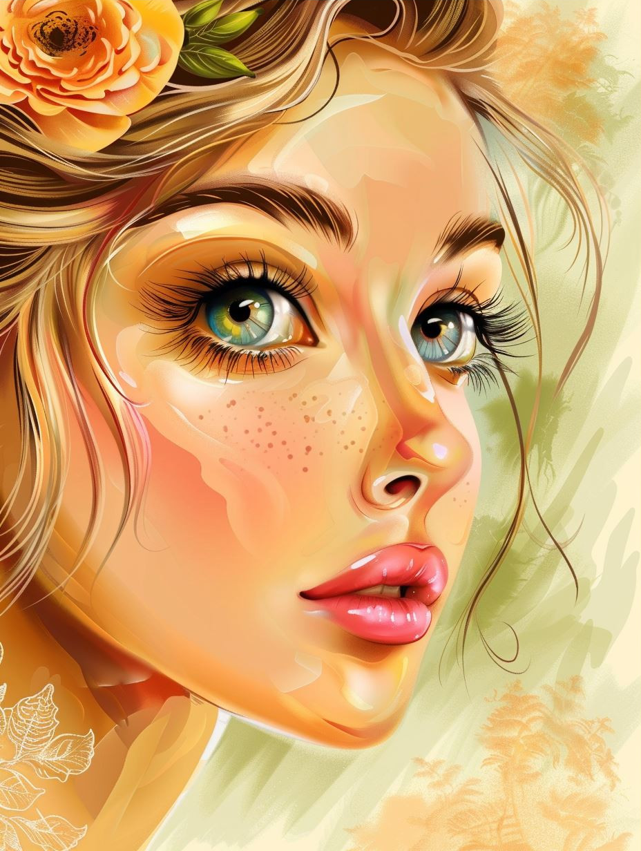 Golden Ethereal Floral Portraits - Image 3