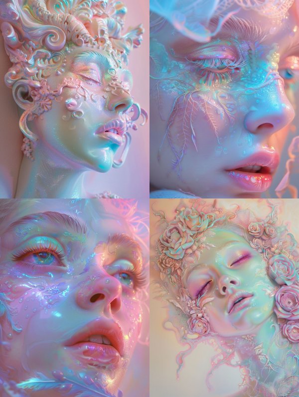 Iridescent Ethereal Pearl Sculpture