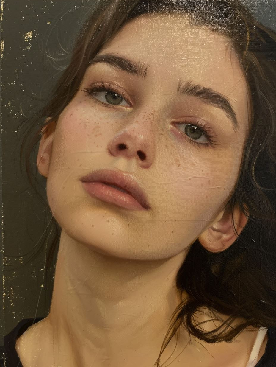 Ethereal Canvas Portrait Detail - Image 4