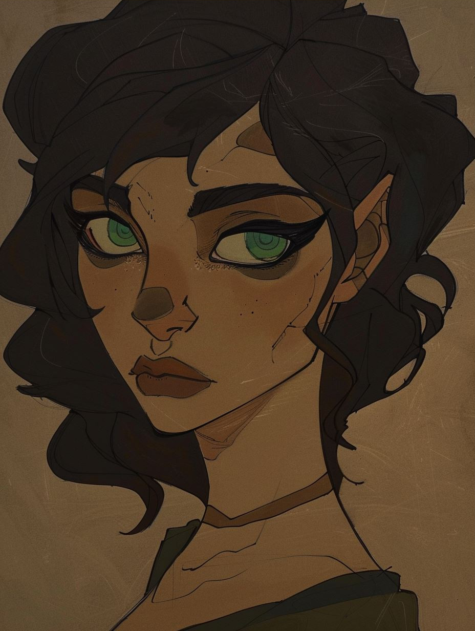 Melancholy Gaze in Sepia - Image 3