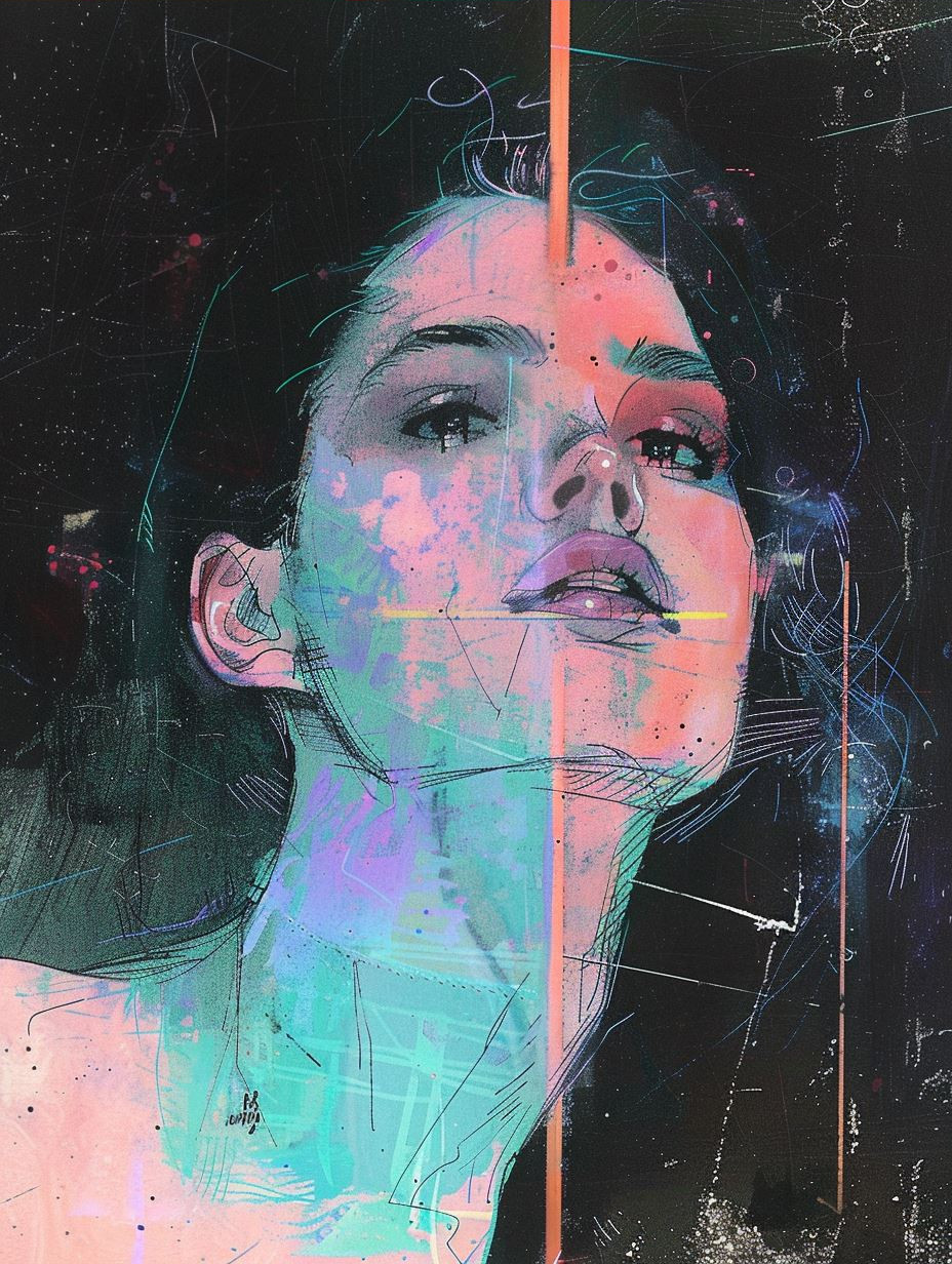 Neon Glitch Portrait Collage - Image 3