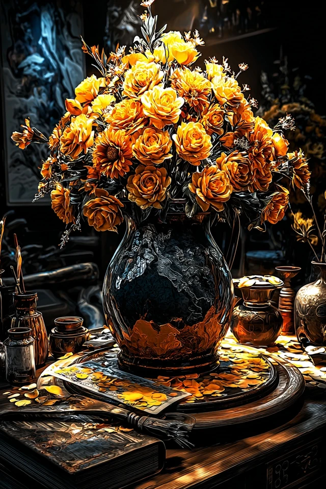 Golden Hues of Fantasy and Fire - Image 3