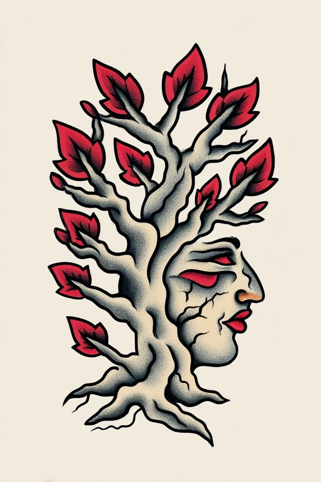 Floral Neo Traditional Portrait - Image 5