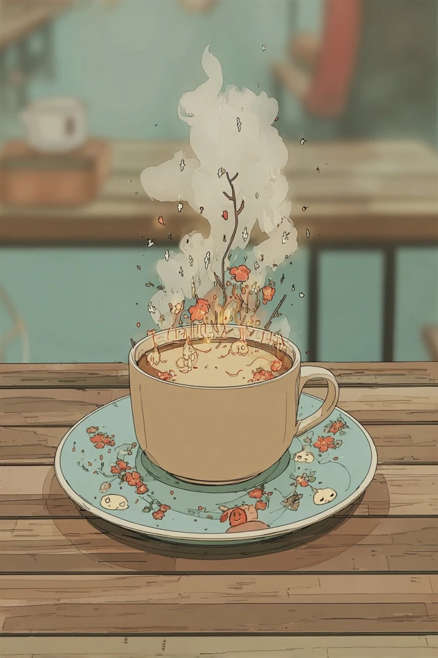 Cozy Cafe Anime Portrait - Image 4