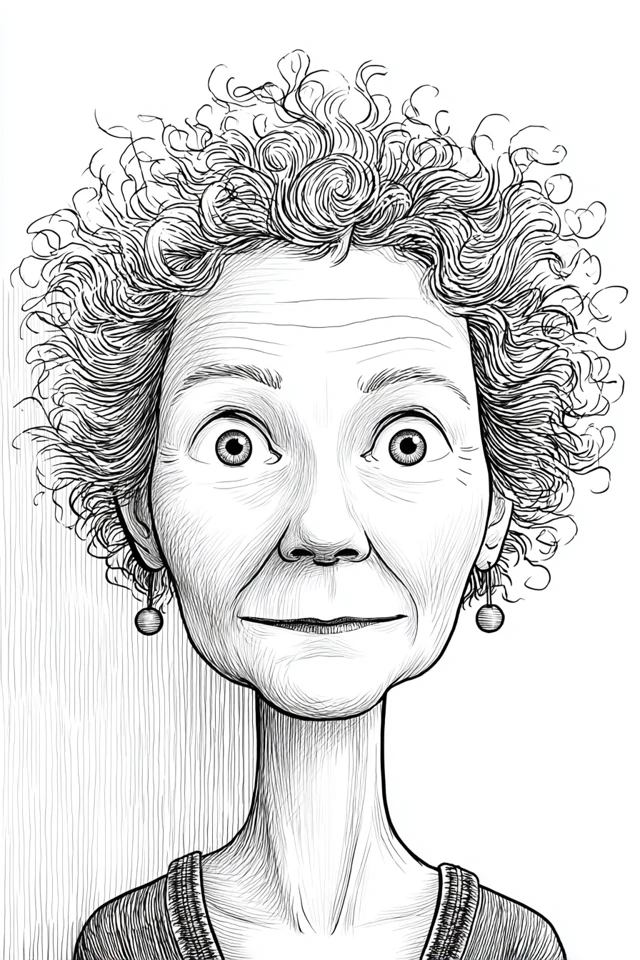 Intricate Ink Portrait - Image 1