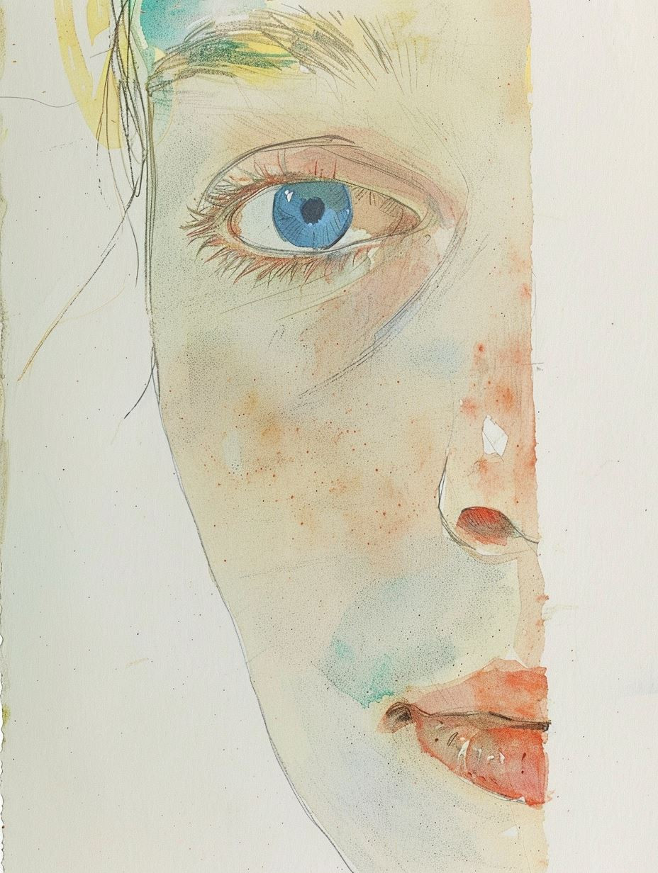 Ethereal Gaze Watercolor Studies - Image 1