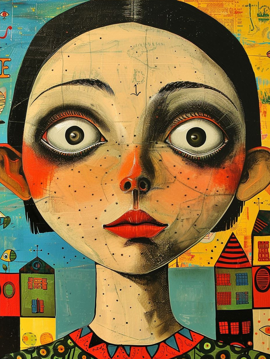 Surrealist Folk Portrait Study - Image 4