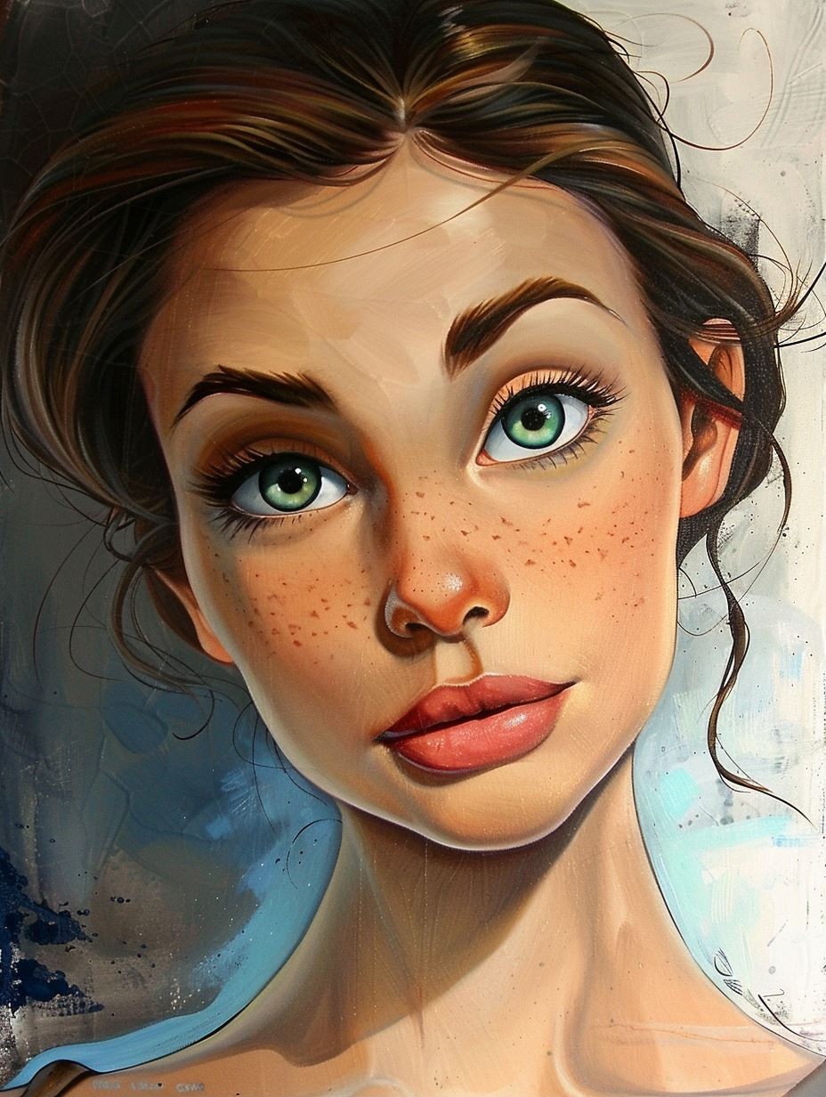 Ethereal Gaze with Sun-Kissed Freckles - Image 1